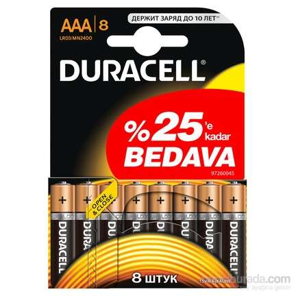 Duracell Pil Aaa İnce Kalem 8 LI