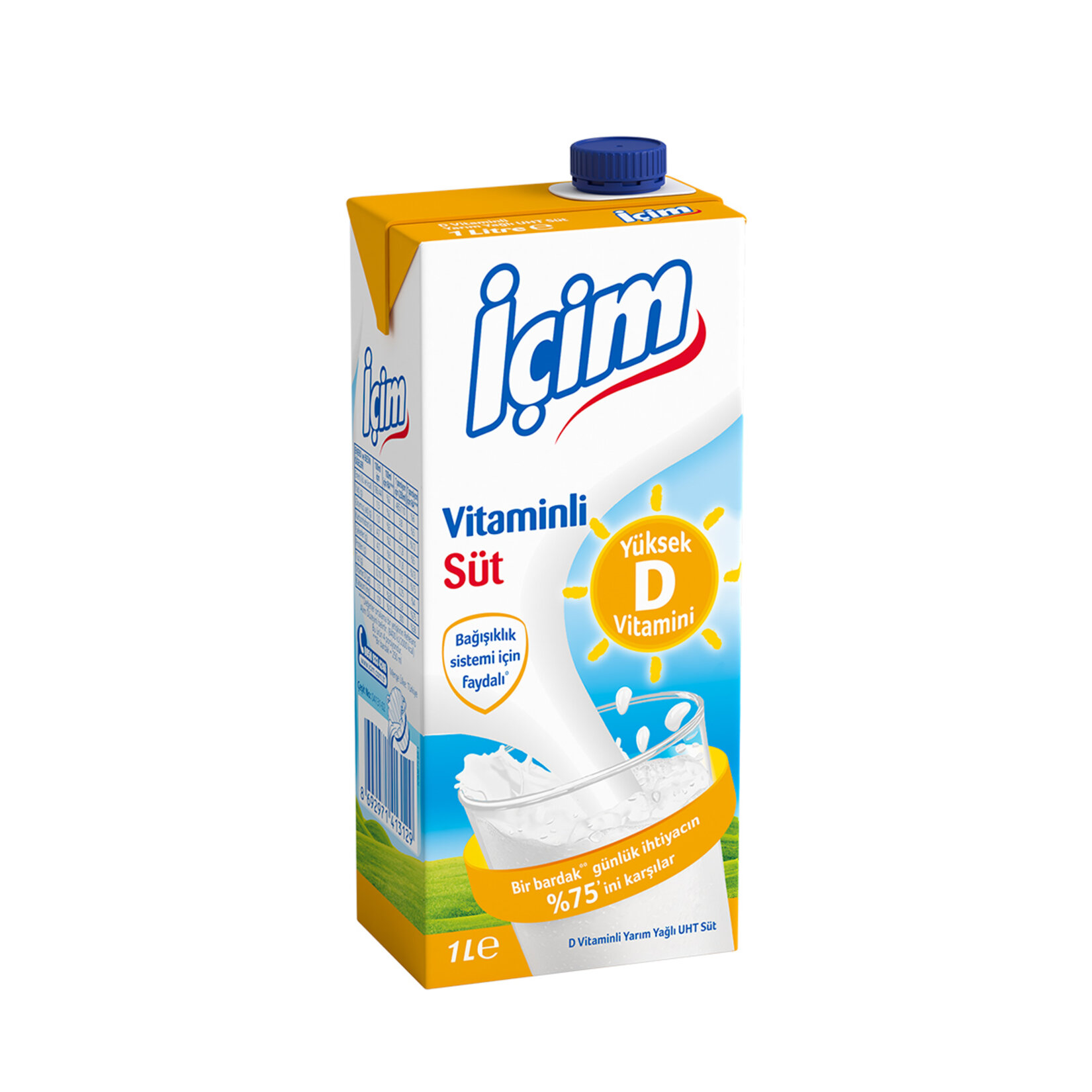 İçim D Vitaminli Uht Yarım Yağlı Süt 1 Lt