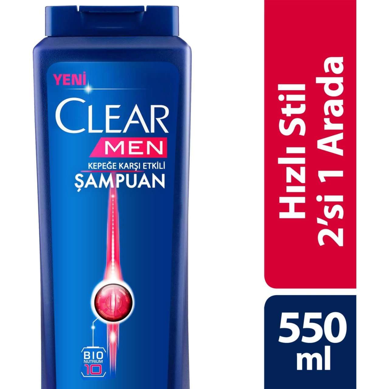 Clear Men Şampuan Hızlı Stil 2 si 1 Arada 550 ML