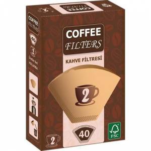 Coffee Filters Kahve Filtre Kağıdı 40'lı Paket (Brown) Kutulu