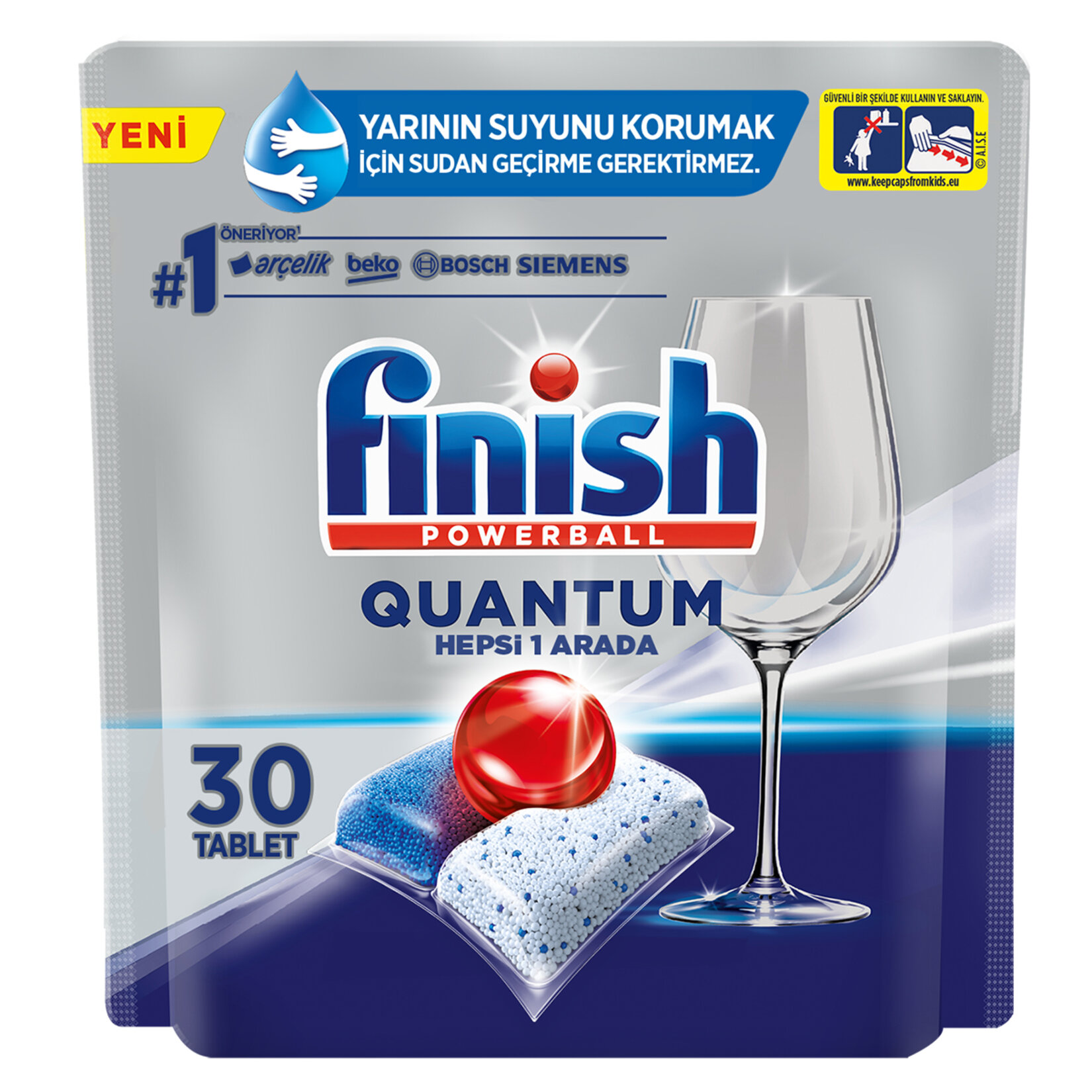 Finish Quantum 30 Kapsül Bulaşık Makinesi Deterjanı Tableti