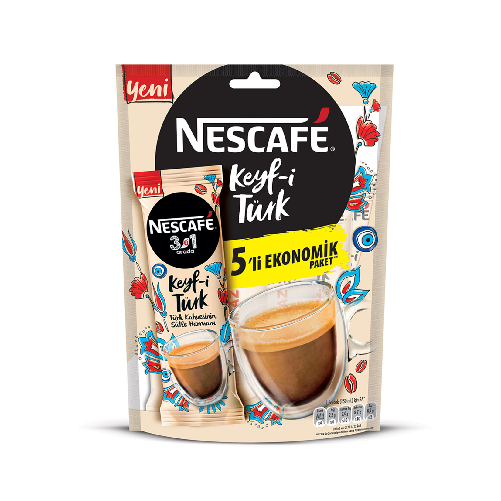Nescafe 3'ü 1 Arada Keyf-i Türk 18.5 G 5'li Paket