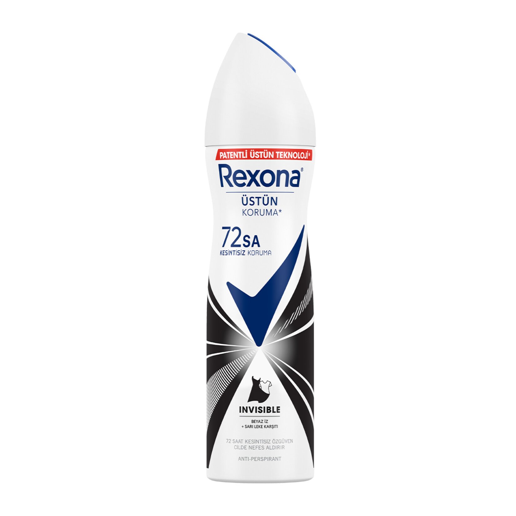 Rexona Kadın Sprey Deodorant Invisible Beyaz İz Sarı Leke Karşıtı 150 ml